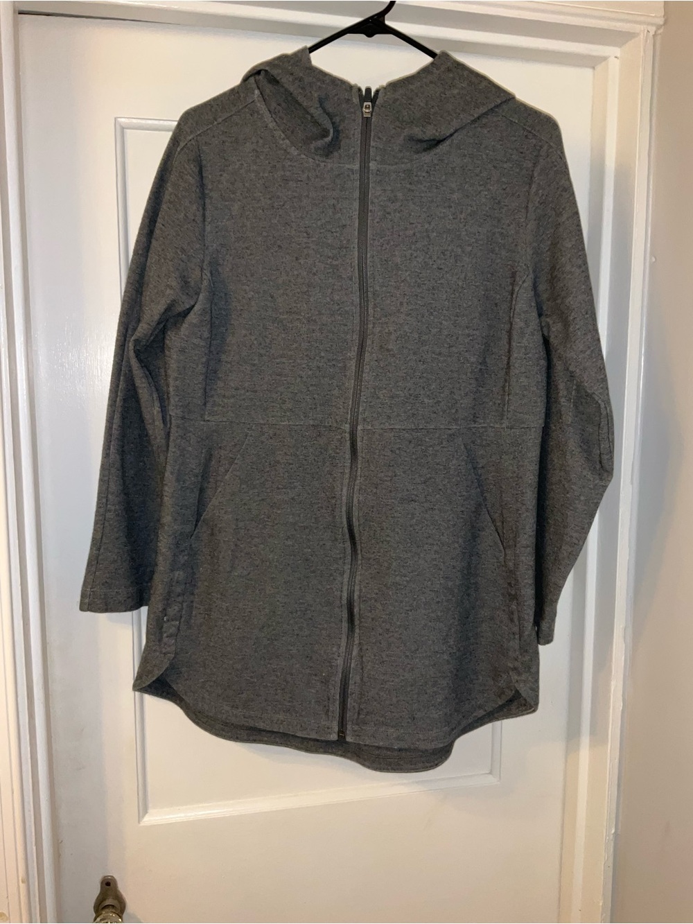 Danskin Now Charcoal Gray Hooded Zip Sweater Vest